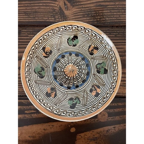 Pottery Plate from Kuwait Middle Eastern Art Home Decor, 6.5” - Picture 2 of 4